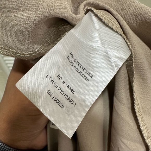 Miss Lola Champagne Satin Wrap Dress Small - Picture 9 of 9